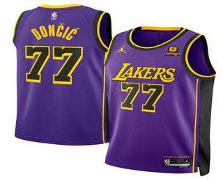 Mens Los Angeles Lakers #77 Luka Doncic Purple 2025 Statement Edition Stitched Jersey Dzhi
